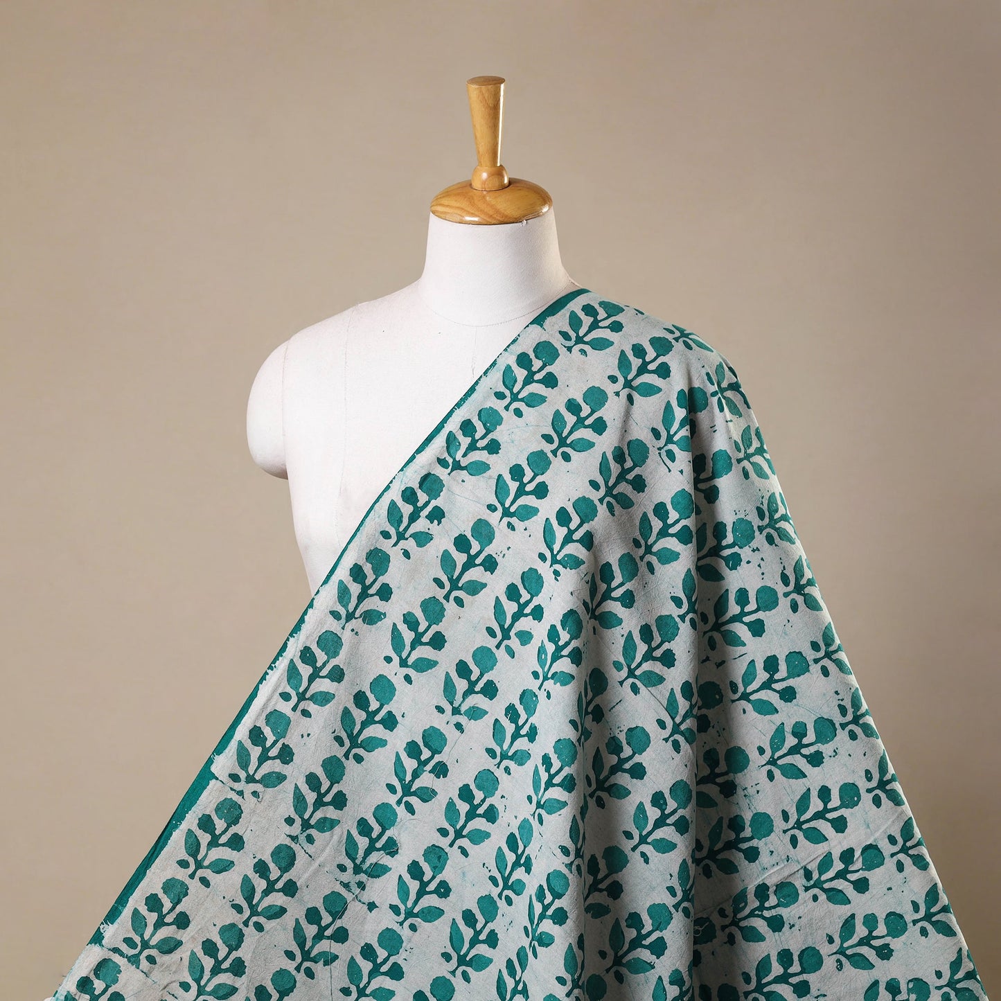 Green - kutch batik cotton fabric 05 - handcrafted