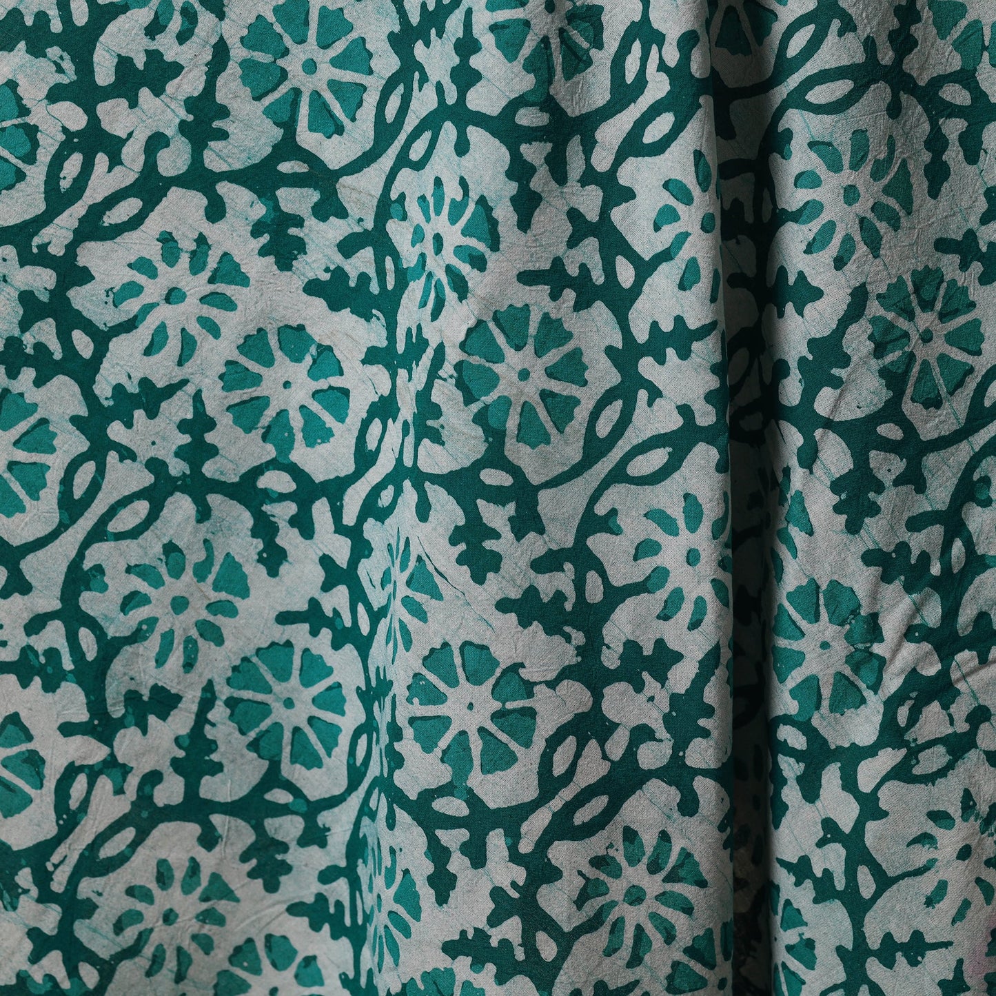 Green - kutch batik cotton fabric 17 - handcrafted