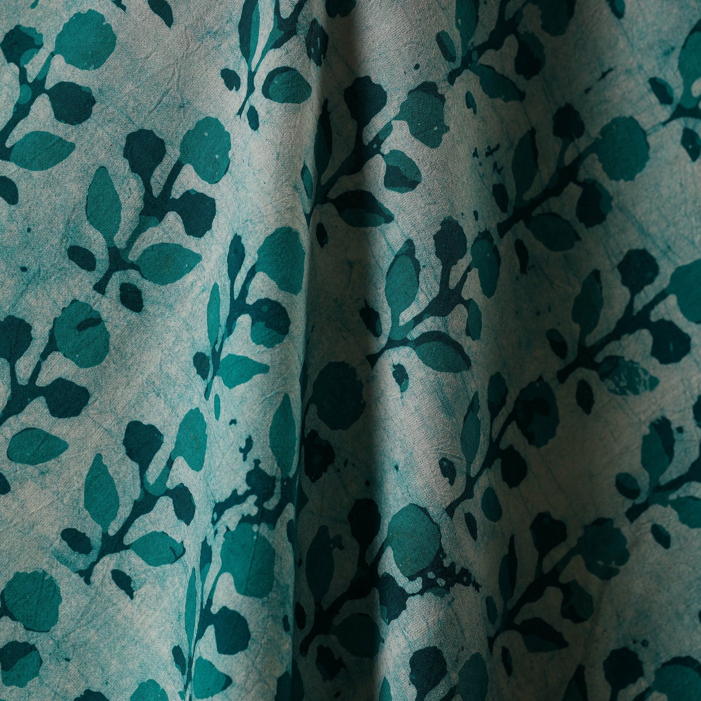 Green - kutch batik cotton fabric 19 - handcrafted