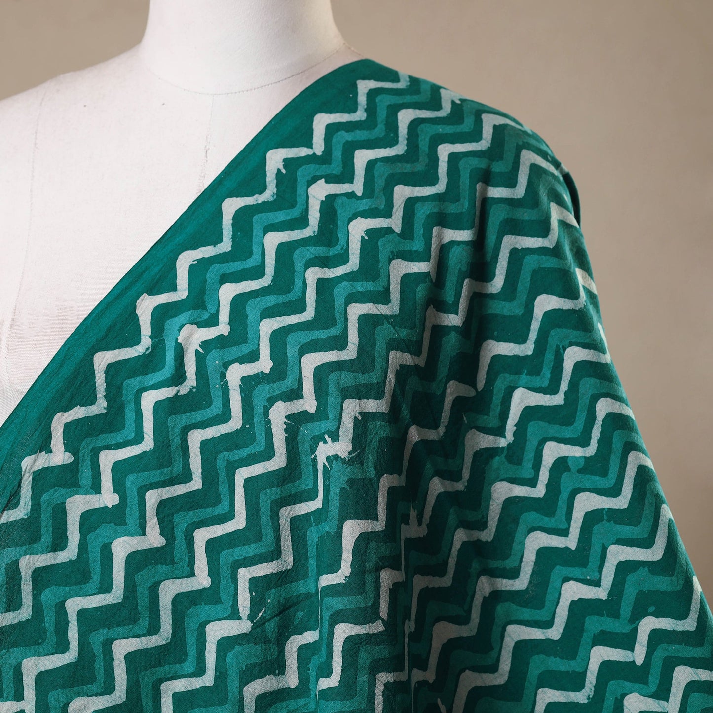 Green - kutch batik cotton fabric 24 - handcrafted