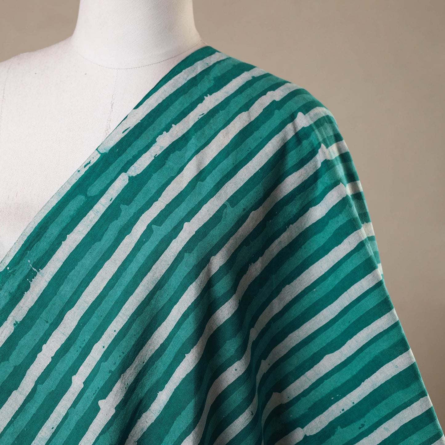 Green - kutch batik cotton fabric 32 - handcrafted