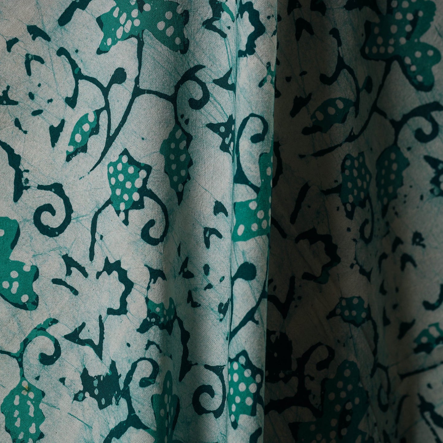 Green - kutch batik cotton fabric 33 - handcrafted