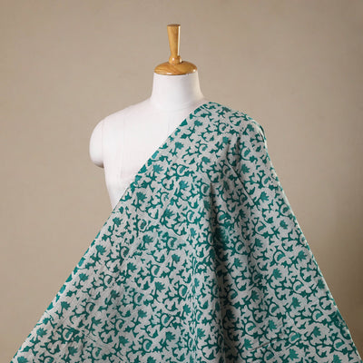 Green - kutch batik cotton fabric 36 - handcrafted