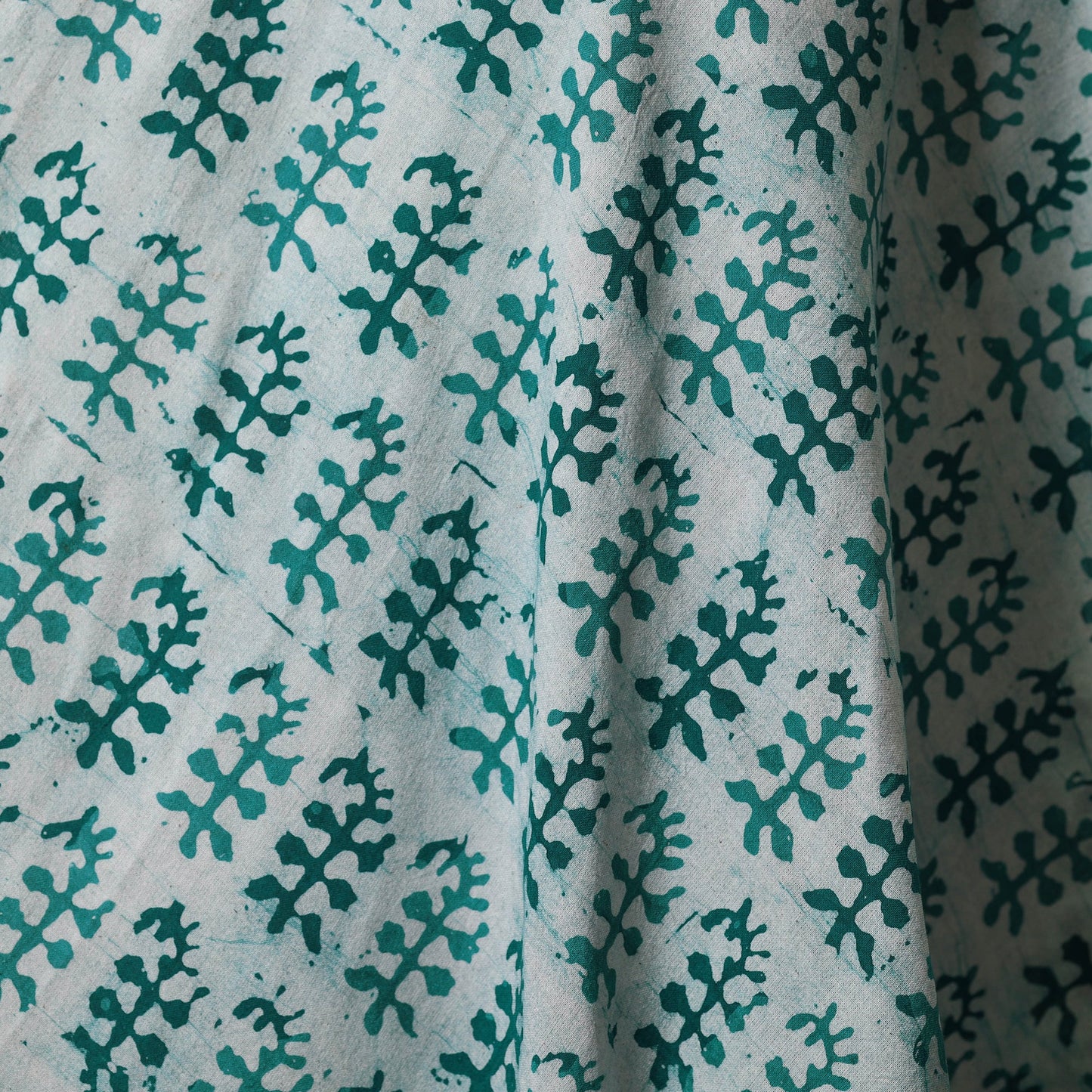 Green - kutch batik cotton fabric 37 - handcrafted