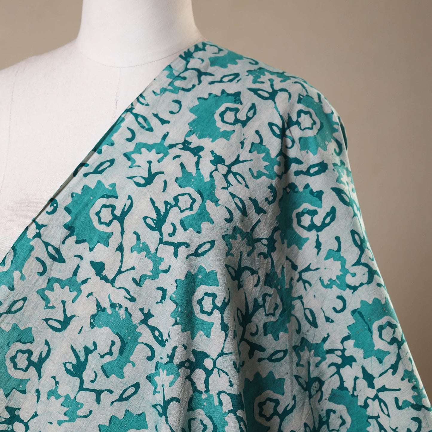 Green - kutch batik cotton fabric 39 - handcrafted