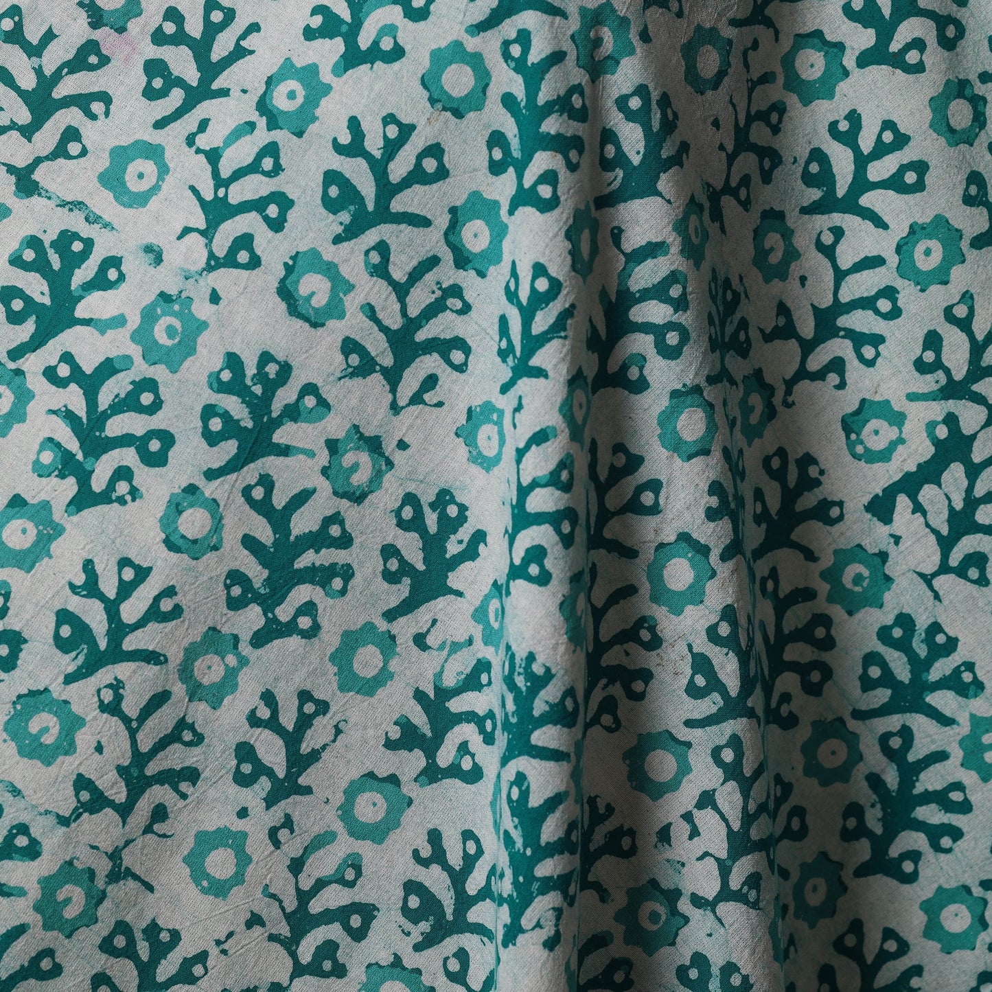 Green - kutch batik cotton fabric 52 - handcrafted