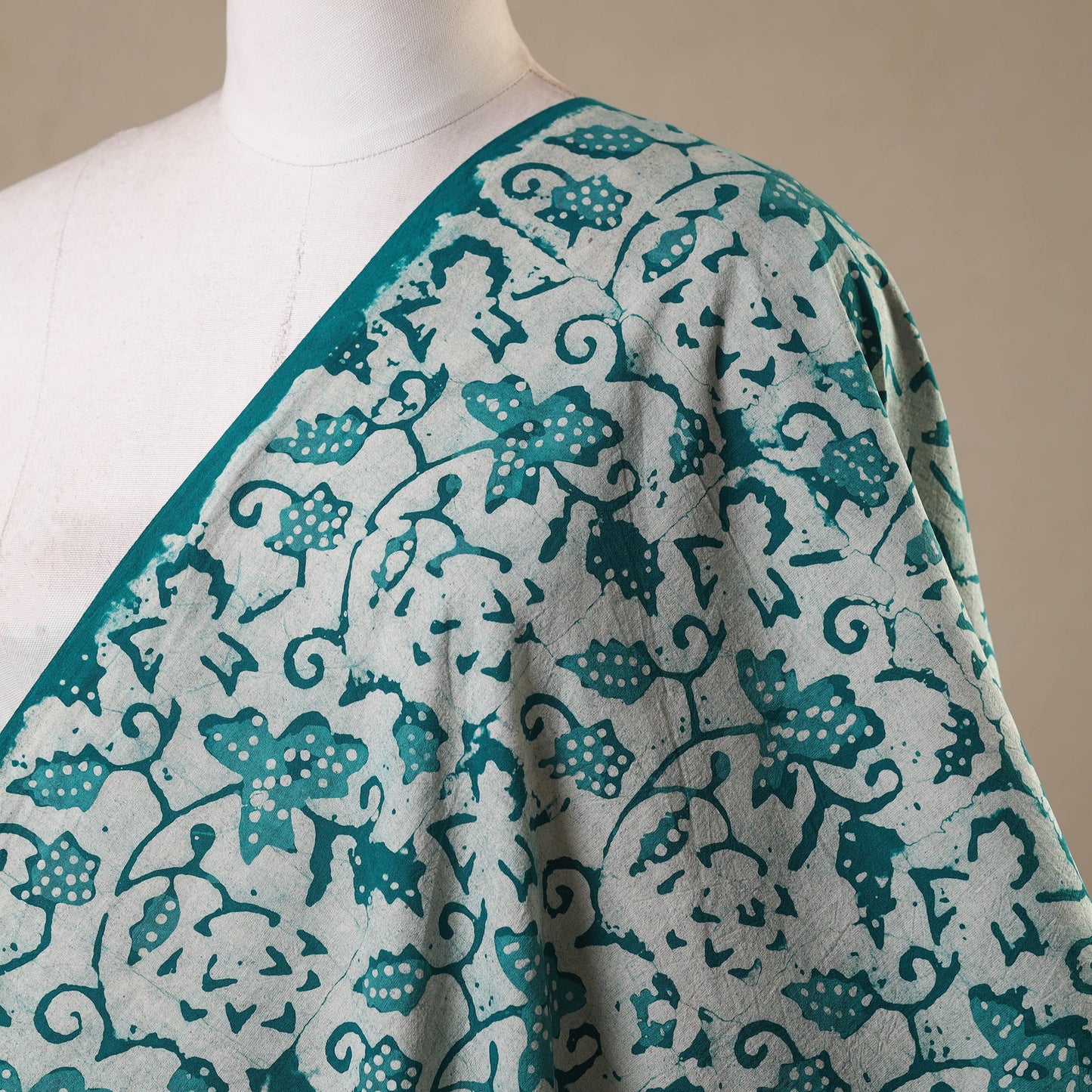 Green - kutch batik cotton fabric 89 - handcrafted