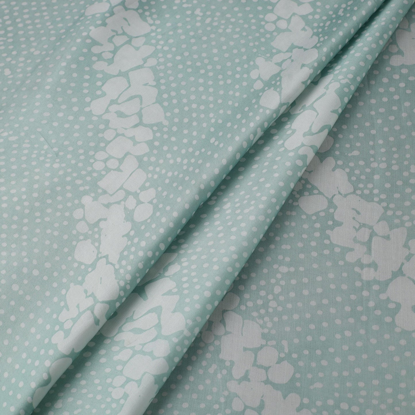 Green - kutch batik modal silk fabric 03 - handcrafted