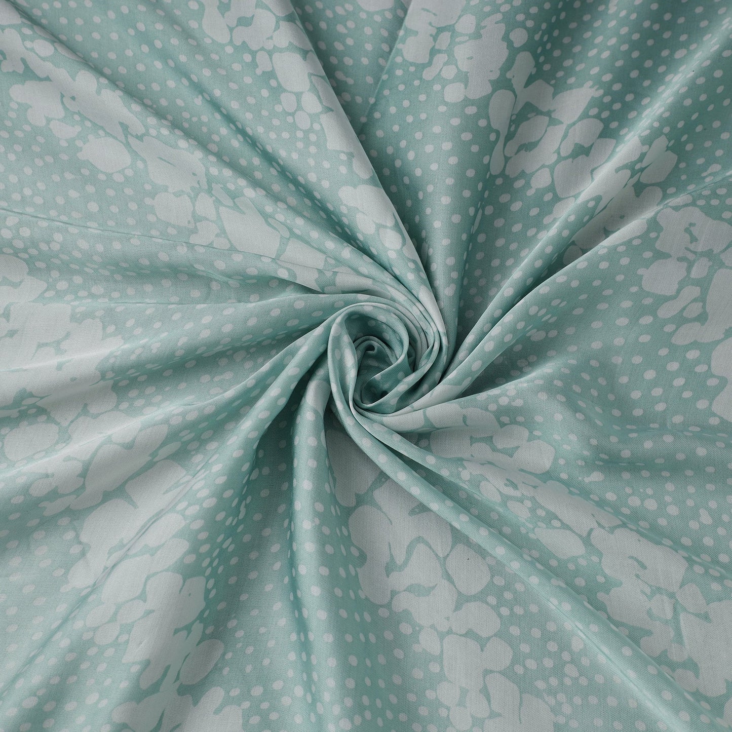 Green - kutch batik modal silk fabric 03 - handcrafted