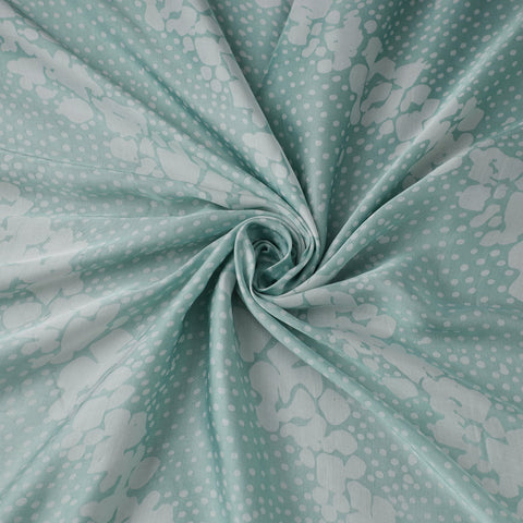 Green - kutch batik modal silk fabric 03 - handcrafted