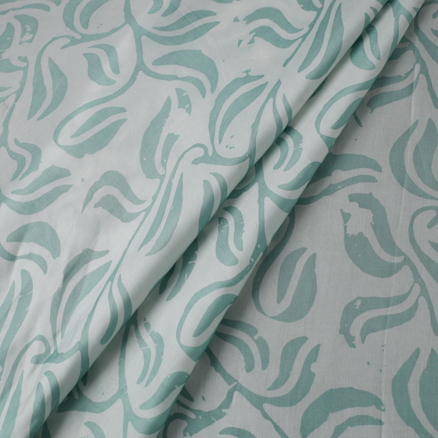 Green - kutch batik modal silk fabric 04 - handcrafted