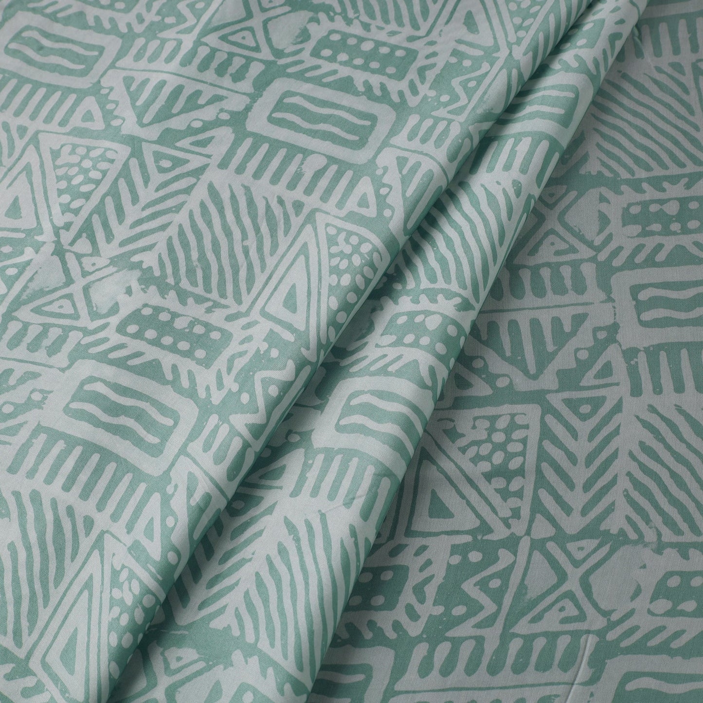 Green - Kutch Batik Print Modal Silk Fabric 07