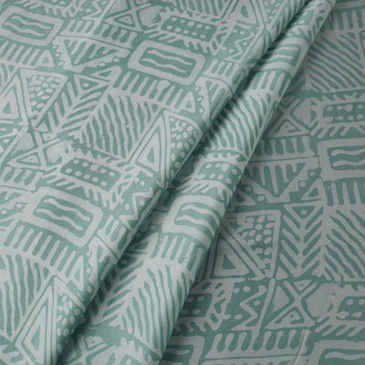 Green - Kutch Batik Print Modal Silk Fabric 07