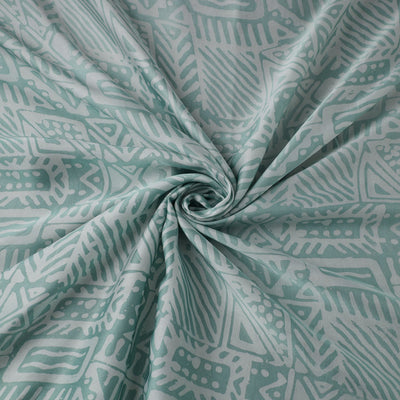 Green - kutch batik modal silk fabric 07 - handcrafted
