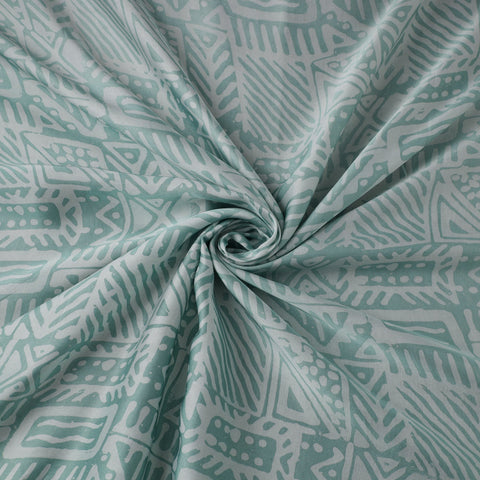 Green - kutch batik modal silk fabric 07 - handcrafted