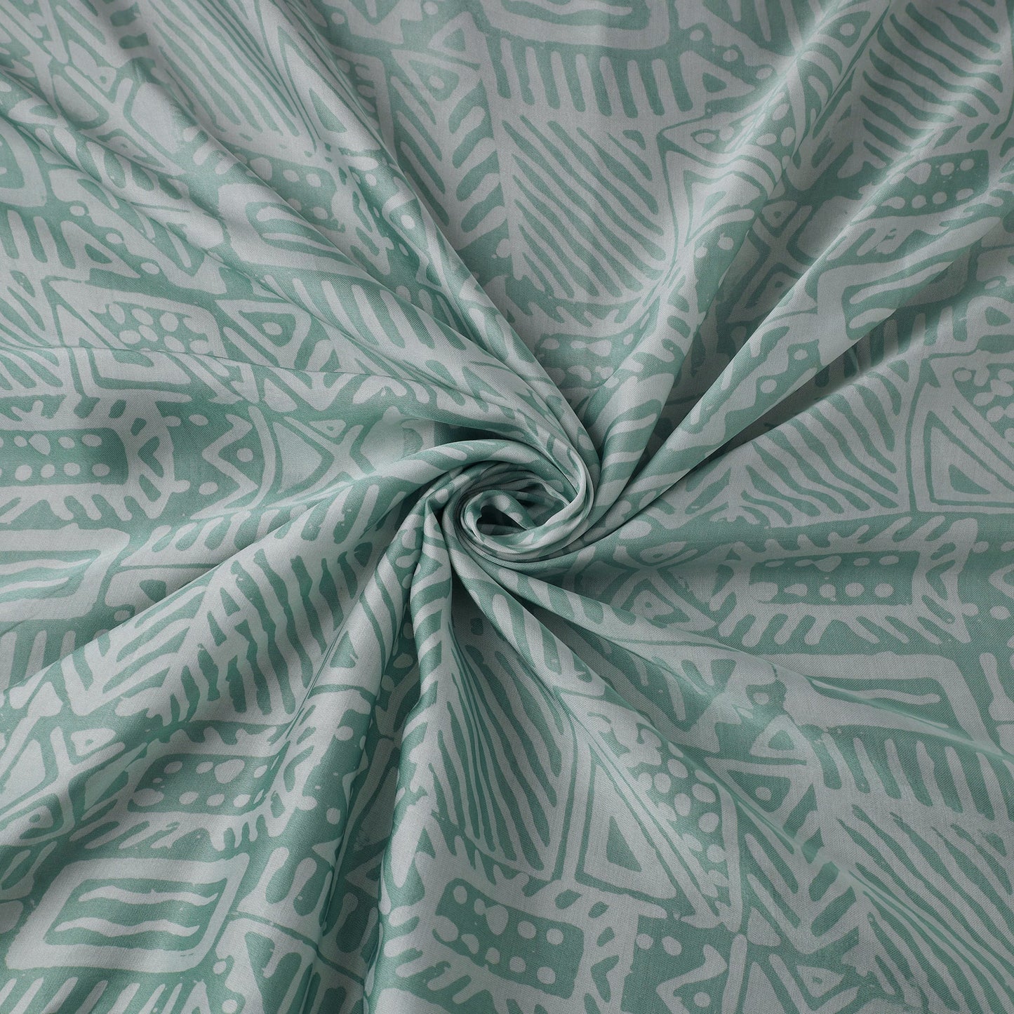 Green - Kutch Batik Print Modal Silk Fabric 07