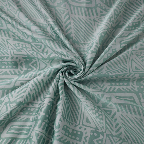 Green - Kutch Batik Print Modal Silk Fabric 07