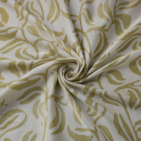 Green - kutch batik modal silk fabric 12 - handcrafted