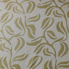 Green - kutch batik modal silk fabric 12 - handcrafted