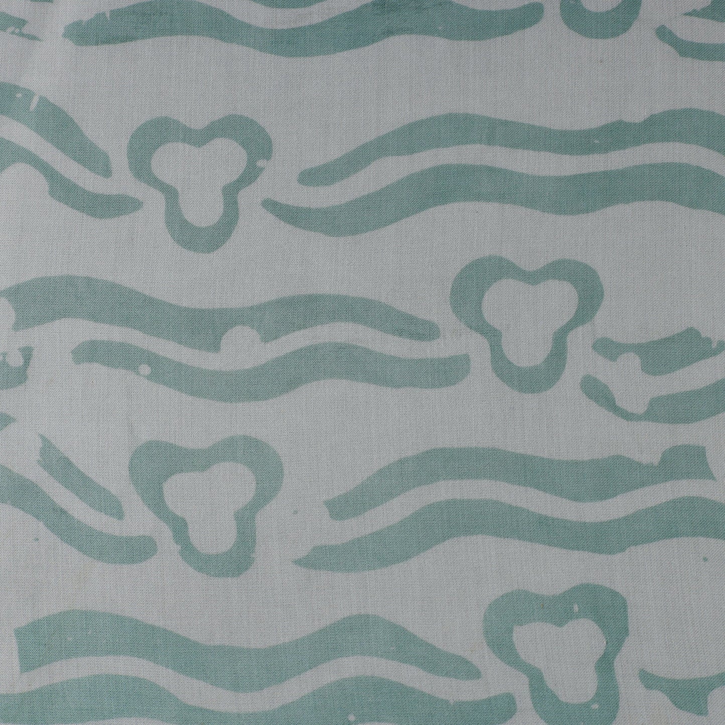 Green - kutch batik modal silk fabric 19 - handcrafted