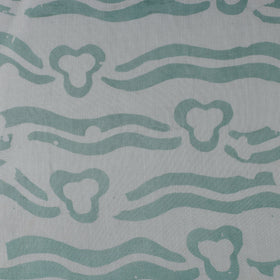 Green - kutch batik modal silk fabric 19 - handcrafted