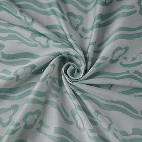 Green - kutch batik modal silk fabric 19 - handcrafted