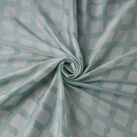 Green - kutch batik modal silk fabric 20 - handcrafted