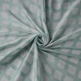 Green - kutch batik modal silk fabric 20 - handcrafted