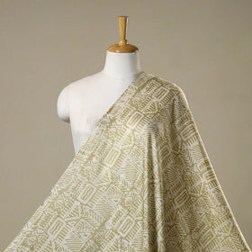 Green - kutch batik modal silk fabric 22 - handcrafted