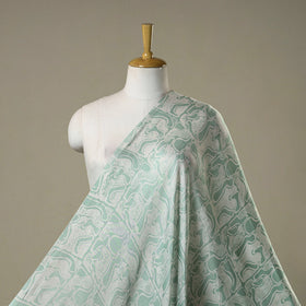 Green - kutch batik modal silk fabric 31 - handcrafted