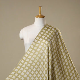 Green - kutch batik modal silk fabric 34 - handcrafted