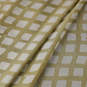 Green - kutch batik modal silk fabric 34 - handcrafted