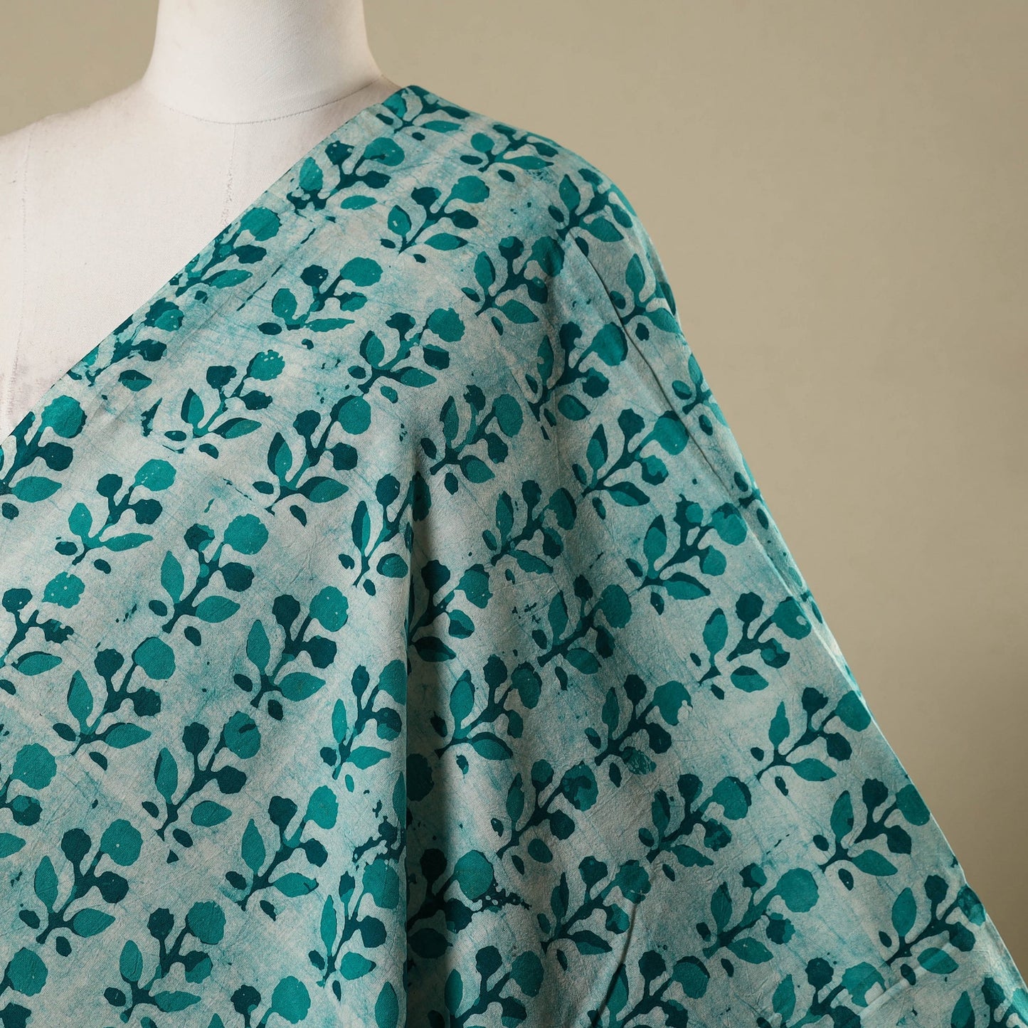 Green - kutch batik cotton fabric 19 - handcrafted