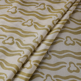 Green - kutch batik modal silk fabric 14 - handcrafted