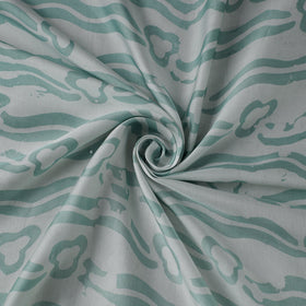 Green - kutch batik modal silk fabric 19 - handcrafted