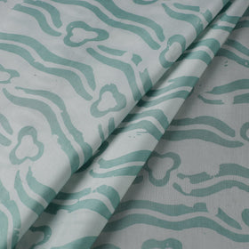 Green - kutch batik modal silk fabric 19 - handcrafted