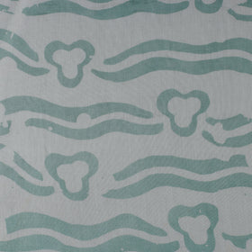 Green - kutch batik modal silk fabric 19 - handcrafted