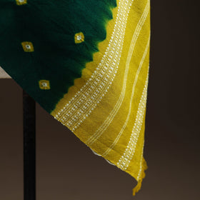 Kutch bhujodi handwoven merino wool bandhani tie-dye shawl