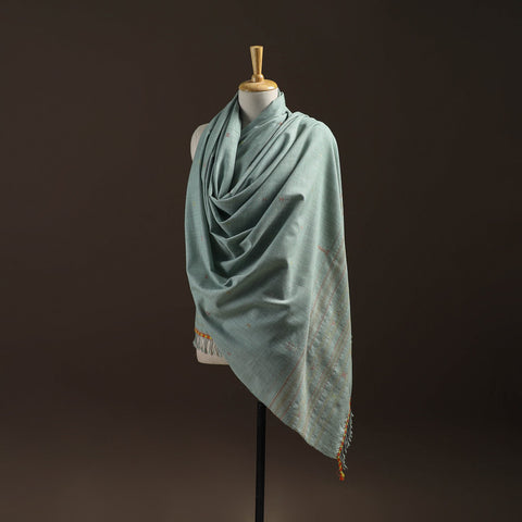 Green - kutch bhujodi handwoven merino wool shawl 14