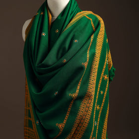 Kutch bhujodi handwoven mirror work wool shawl 24