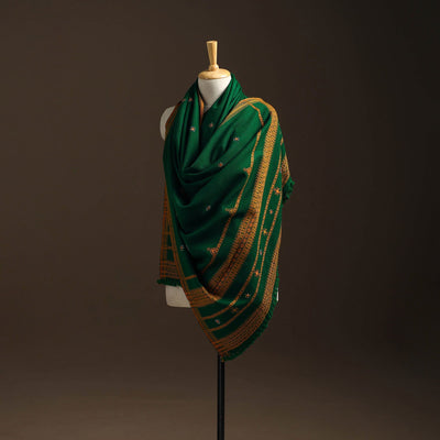 Kutch bhujodi handwoven mirror work wool shawl 24