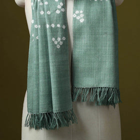 Kutch handwoven bagida merino wool tie-dye bandhani stole