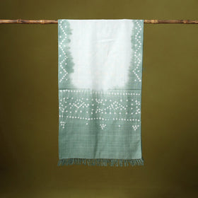 Kutch handwoven bagida merino wool tie-dye bandhani stole
