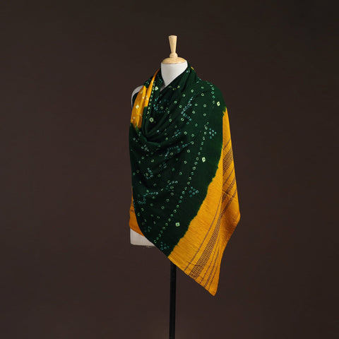 Kutch handwoven bandhani merino wool shawl 05 - handcrafted