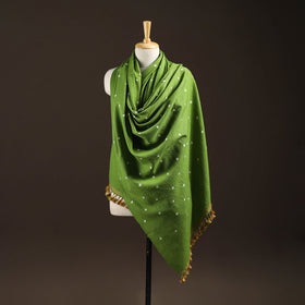 Kutch handwoven merino wool bandhani tie-dye shawl 85