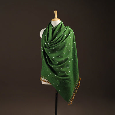 Kutch handwoven merino wool bandhani tie-dye shawl 91