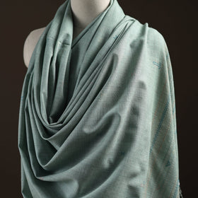 Green - kutch bhujodi handwoven merino wool shawl 11