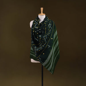 Kutch handwoven merino wool tie-dye bandhani shawl 17