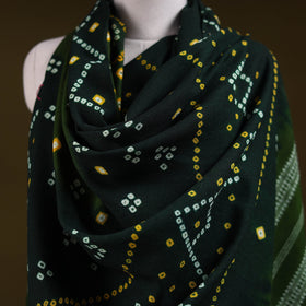 Kutch handwoven merino wool tie-dye bandhani shawl 17