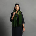 Green - kutch handwoven merino wool tie-dye bandhani stole